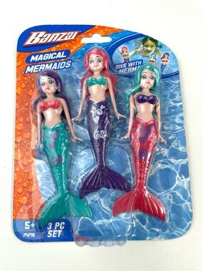 BANZAI 3 Piece Magical Mermaids Swimming Pool Dive Water Toys